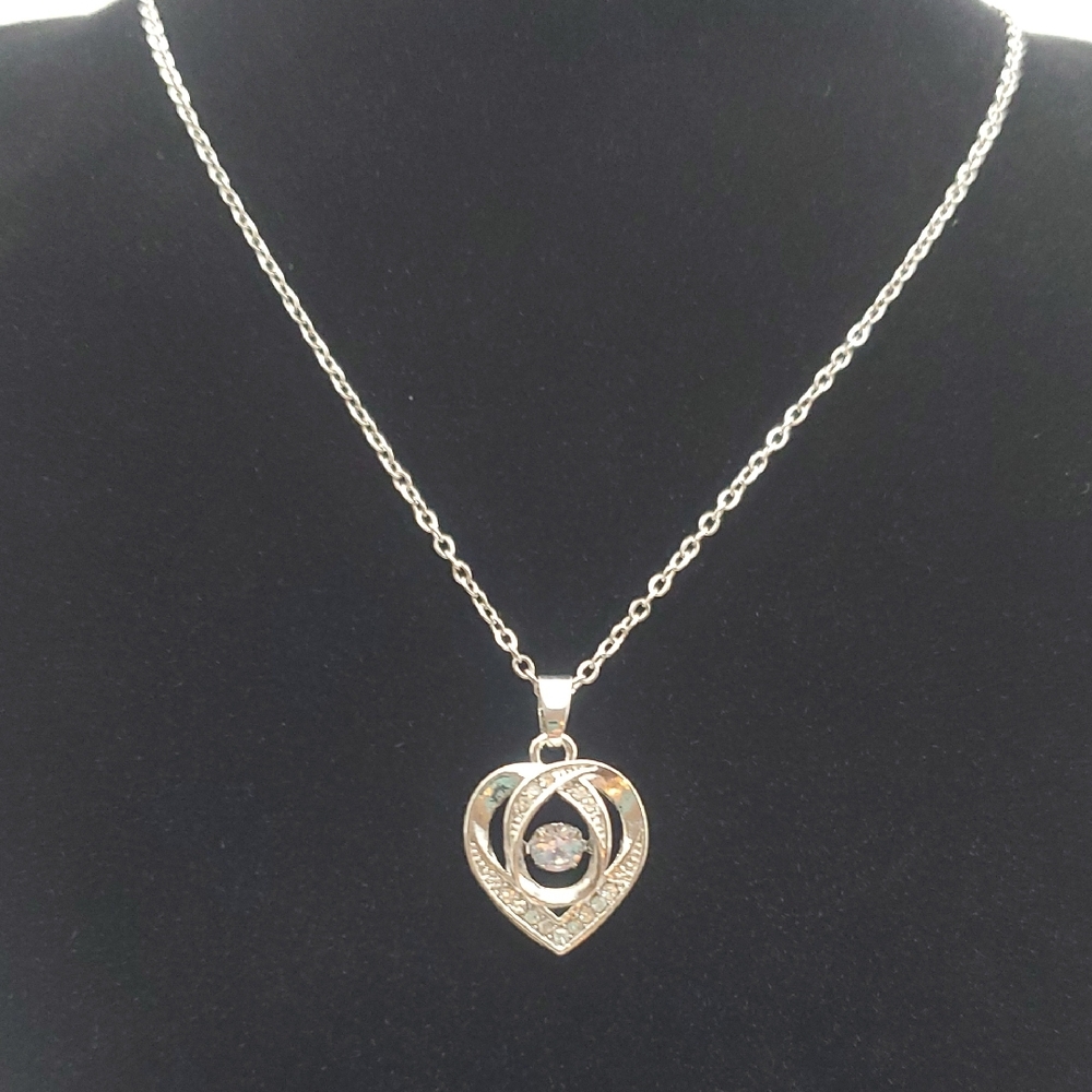 Fashion Jewelry Silver and Gold Heart Pendant Necklace